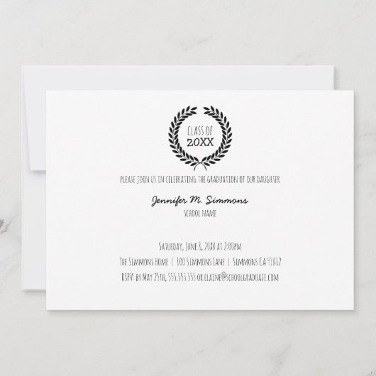 大学院写真招待状 招待状 (裏面)