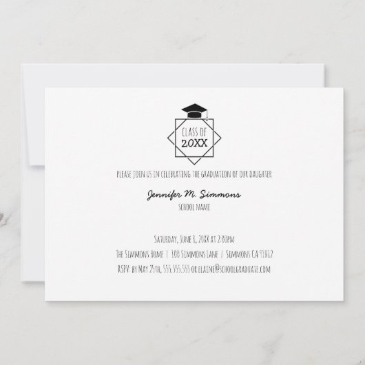 大学院写真招待状 招待状 (裏面)