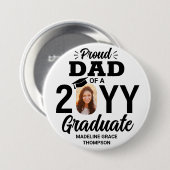 大学院写真誇りを持ったパパモダン白黒 缶バッジ (正面&裏面)