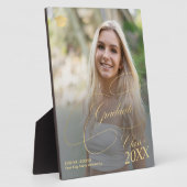 大学院写真金ゴールド書道エレガント卒業 フォトプラーク (側面)