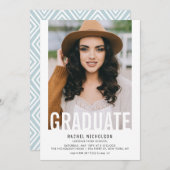 大学院切り出し写真卒業パーティー 招待状 (正面/裏面)