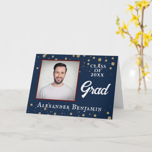 大学院卒業写真卒業 カード (黄色い花)