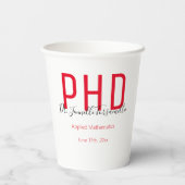 大学院卒業式赤色PhDパーティー紙杯 紙コップ (裏面)