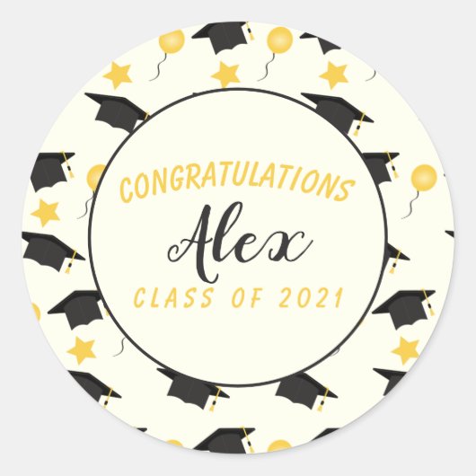 大学院名カスタマイズ級 ラウンドシール (正面)