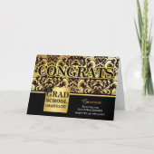 大学院名前をカスタムする金フェイク箔 カード (正面)