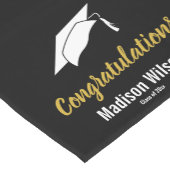 大学院名白黒金ゴールドおめでとう ショートテーブルランナー (コーナー)