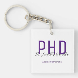 大学院名Purple Degree PhD Keychain キーホルダー