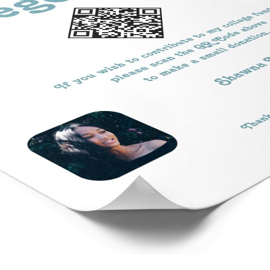 大学院大学ファンド寄付金QRコードレトロ標識 ポスター (角)