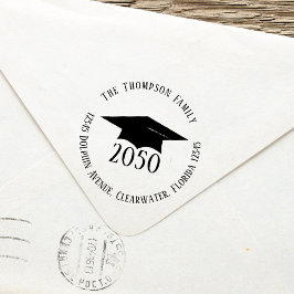 大学院差出人住所シンプルタイポグラフィ セルフインキングスタンプ