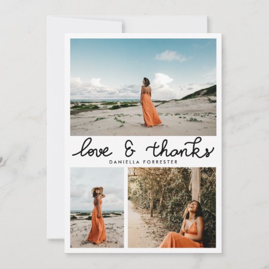 大学院恋愛と3枚感謝していの写真の脚本 サンキューカード (正面)