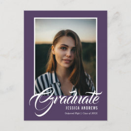 大学院招待状モダン編集可能フォトメイブ インビテーションポストカード