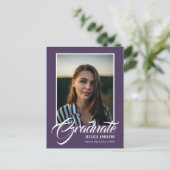 大学院招待状モダン編集可能フォトメイブ インビテーションポストカード (スタンド正面)