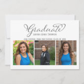 大学院数々の写真シンプル書エレガント道 招待状 (正面)