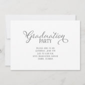 大学院数々の写真シンプル書エレガント道 招待状 (裏面)