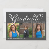 大学院数々の写真シンプル書エレガント道 招待状 (正面)