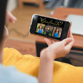 大学院数々の写真黒金ゴールド書 招待状