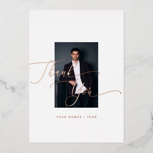 大学院書道ありエレガントがとう 箔シーズンカード (正面)