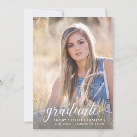 大学院書道 | 2写真卒業パーティー 招待状 (正面)