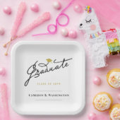 大学院生の卒業生キャップシンプル卒業式パーティー ペーパープレート (パーティー)