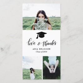 大学院生の愛感謝していと3枚の写真モダン 案内状