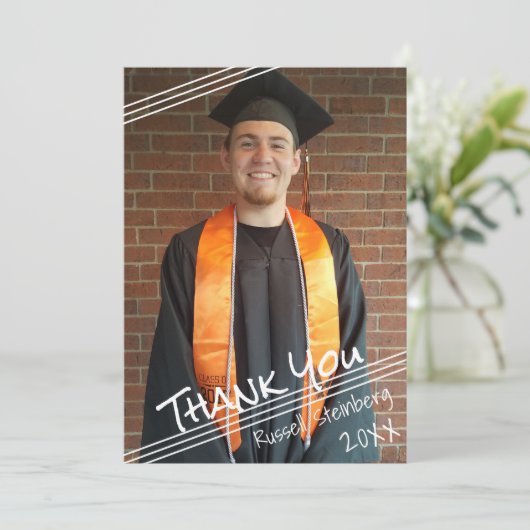 大学院生の手紙感謝 | 1枚の写真 サンキューカード (スタンド正面)