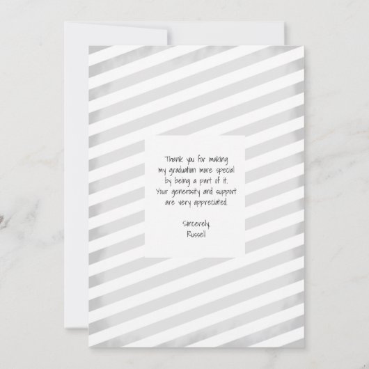 大学院生の手紙感謝 | 1枚の写真 サンキューカード (裏面)