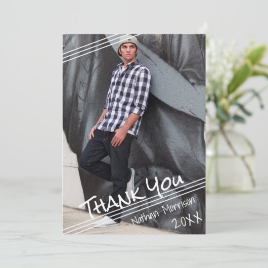 大学院生の手紙感謝 | 1枚の写真 サンキューカード (スタンド正面)