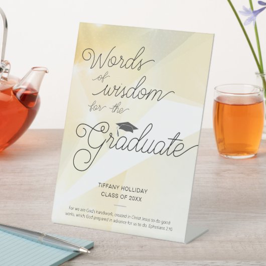 大学院生の知恵の金ゴールド 台座サイン (インサイチュ)