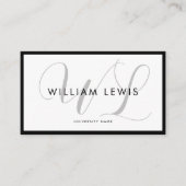 大学院生ミニマルモダンリストスクリプトQRコード 名刺 (正面)