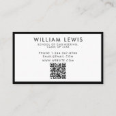 大学院生ミニマルモダンリストQRコード 名刺 (裏面)