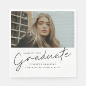 大学院生写真卒業パーティー スタンダードランチョンナプキン (正面)