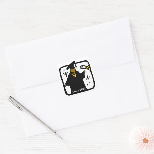 大学院生卒業 スクエアシール (封筒)