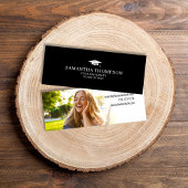 大学院生大学卒業キャップ写真 スキニー名刺