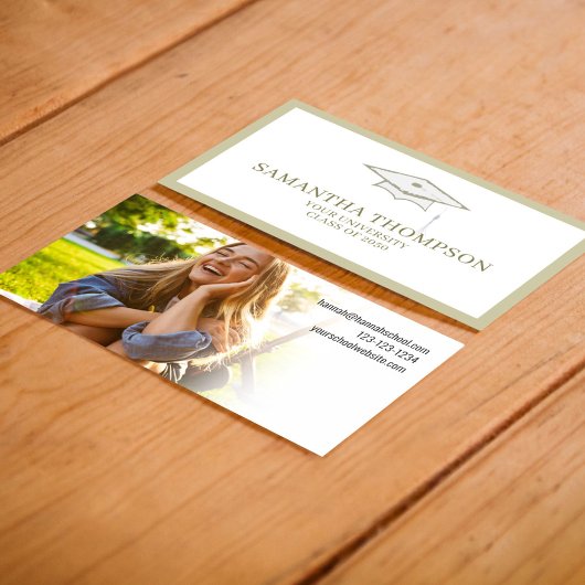 大学院生大学卒業キャップ写真 名刺