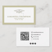 大学院生大学卒業キャップ金ゴールド 名刺 (正面/裏面)