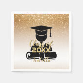 大学院生 – 20XXクラス – 金ゴールドグリッター スタンダードカクテルナプキン (正面)