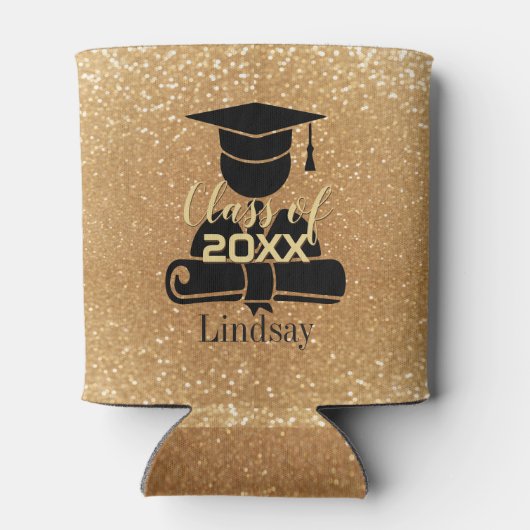 大学院生 – 20XXクラス – 金ゴールドグリッター 缶クーラー (裏面)