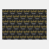 大学院白黒金ゴールド大学院名2024年区分 ラッピングペーパーシート (正面)