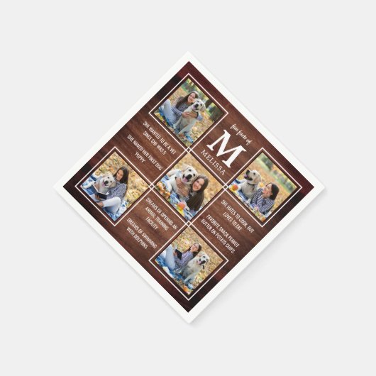 大学院素朴おもしろいファクトユニーク写真コラージュ スタンダードカクテルナプキン (角)