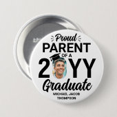 大学院誇りを持った写真モダン親白黒 缶バッジ (正面&裏面)