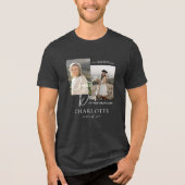 大学院誇りを持った台本のパパ写真記念 トライブレンドTシャツ (正面)