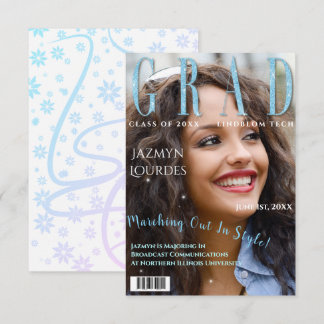 大学院誌が写真カバー卒業発表 招待状