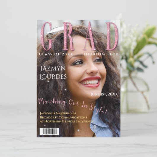 大学院誌が写真カバー卒業発表 案内状 (スタンド正面)