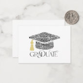 大学院語学卒業キャップパーティーノートカード ノートカード (正面/裏面インサイチュ)