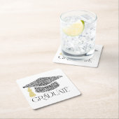 大学院語学卒業キャップパーティー スクエアペーパーコースター (インサイチュ)