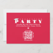 大学院赤写真コラージュシンプルタイポグラフィ 招待状 (裏面)