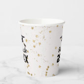 大学院金ゴールドグリッタースター紙吹雪卒業キャップ 紙コップ (左)