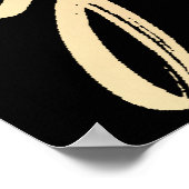 大学院金ゴールドスクリプト | エレガント 3写真記念 ポスター (角)