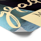 大学院金ゴールドスクリプト |グラーエレガントド写真画像 ポスター (角)