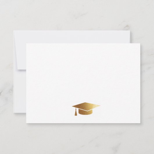 大学院金ゴールドタッセルエレガント感謝していの頭 サンキューカード (裏面)